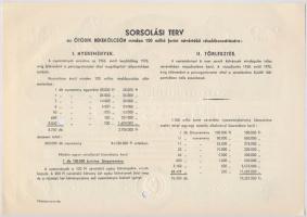 Budapest 1954. "Ötödik Békekölcsön - Második osztály" sorsjegy 200Ft-ról, szárazpecséttel,...