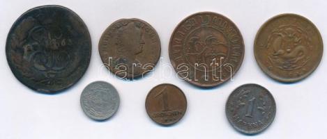 7xklf külföldi érmetétel, közte Csehország (történelmi tartomány) 1760P 1kr Cu Mária Terézia T:2-4 7xdiff foreign coin lot, within Bohemia 1760P 1 Kreuzer Cu Maria Theresia C:XF-G