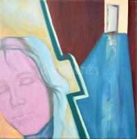 Selmeczi-Trenovszki Mónika (1986-): Női portré. Olaj, ceruza, vászon, jelzett a hátoldalán. 40x40 cm
