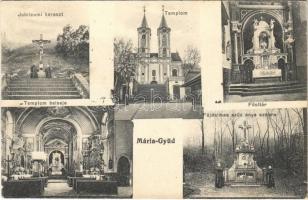 1910 Máriagyűd (Siklós), Jubileumi kereszt, Templom, Főoltár, belső, Fájdalmas szűz anya szobra (EK)