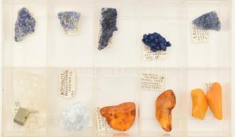 Óriási féldrágakő és ásvány gyűjtemény. 45 darab 10 fakkos dobozban több száz nemes kő precízen ásvá...