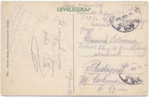 1917 Hódmezővásárhely, madártávlat, templom, Roth Antal könyvnyomdája. Nemes Ármin kiadása (EK)