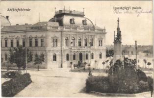 1915 Székesfehérvár, Igazságügyi palota, lovaskocsi. Horváthné és Rónainé kiadása (gyűrődés / crease)