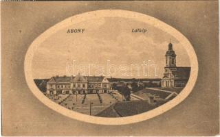 1922 Abony, látkép, Városháza, templom. Batta Sándor kiadása (EB)