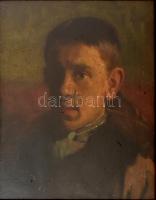 Szüle Péter (1886-1944): Fiatal férfi arcképe (feltételezhetően Szüle Péter egy rokonának portréja. Olaj, vászon, jelzés nélkül. Dekoratív, üvegezett keretben, 46,5×36,5 cm.
