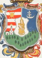 cca 1920-40 Szüle család címere "Insignis nobilitatis familiae de Szüle" felirattal, felte...