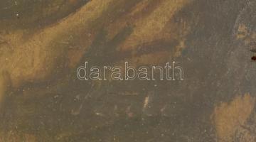 Szüle Péter (1886-1944): Szabin nők elrablása. Olaj, vászon, jelzett. Üvegezett, sérült blondel kere...