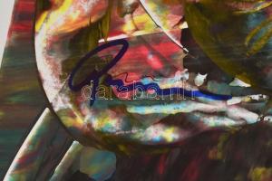 Olvashatatlan jelzéssel: Kompozíció. Olaj, papír. 56,5x84 cm