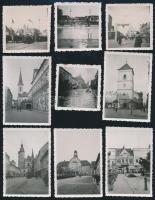 1939 Kassa, városképek, körmenet, 9 db fotó, 6×6 és 9×6 cm