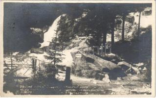 1928 Tátra, Magas-Tátra, Vysoké Tatry; Vodopád Studené vody / Wasserfall im Kohlbachtal / Vízesés a Tarpataki-völgyben / waterfall