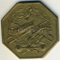 1887. "Budapesti III. kerületi Torna és Vívó Egylet" szögletes Br díjérem T:2