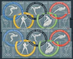 1960 Nyári Olimpia, Róma fogazott és vágott sor 3-as csíkokban, Summer Olympics, Rome perforated and imperforated set in stripes of 3 Mi 1853-1858 A + B