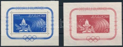 1960 Olimpia fogazott és vágott blokk, Olympiad perforated and imperforated block Mi 1859-1860