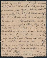 1919 Apponyi (Károly?) Zichy Máriának címzett német nyelvű levele