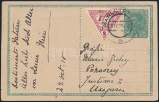 1918 Zichy Máriának címzett német nyelvű levelezőlap