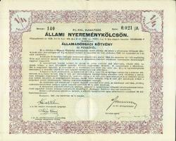 1941. Államadóssági kötvény 50P-ről, szelvényekkel + 1942. Államadóssági kötvény 100P-ről, szelvényekkel