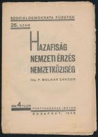 1938 Bp., Hazafiság, nemzeti érzés, nemzetköziség, Szociáldemokrata Füzetek 26. szám, 31p