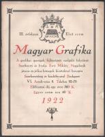 1922 Magyar Grafika III. évfolyamának 1. száma, elején lapszéli szakadással