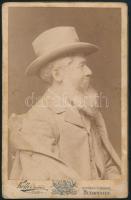 cca 1880 Férfiportré, keményhátú fotó Koller tanár budapesti műterméből, 10,5×7 cm