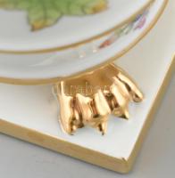 Herendi Viktória mintás lábas kínáló. Kézzel festett, jelzett, hibátlan. m: 10 cm