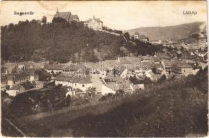 1918 Segesvár, Schässburg, Sighisoara; látkép. Vasúti levelezőlapárusítás 2973. / general view (vágott / cut)
