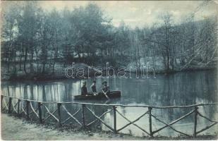 1912 Előpatak-fürdő, Valcele; Csónakázó tó. Berko Lipót kiadása / rowing boat, lake