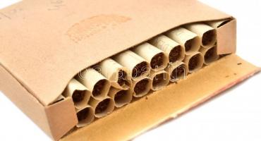 Régi magyar Mirjam szivarkásdoboz, tartalommal, címerrel illusztrált, jó állapotban