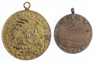 DN "Szent György" aranyozott fém emlékérem füllel (37mm) + "Kisfaludy - A Balaton els...