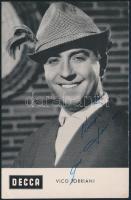 Vico Torriani (1920-1998) színész, énekes aláírása az őt ábrázoló képen