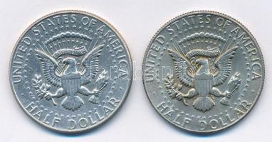 Amerikai Egyesült Államok 1966. 1/2$ Ag "Kennedy" + 1969. 1/2$ Ag "Kennedy" T:1-...