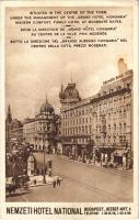 Budapest VIII. Hotel Nemzeti (National) szálloda, Dreher bak sör reklám, villamos. József körút 4. (EK)