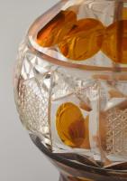 Kristály asztali lámpa. Bőr burával. XX. sz. eleje. Jó állapotban. 55 cm