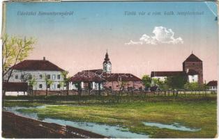 1918 Simontornya, Török vár a római katolikus templommal (EK)