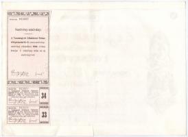 Szombathely 1926. "Vas Megyei Takarékpénztár" névre szóló részvény 50P-ról (4x) sorszámköv...