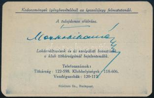 1943 Vasúti, hajózási klub tagsági igazolványa