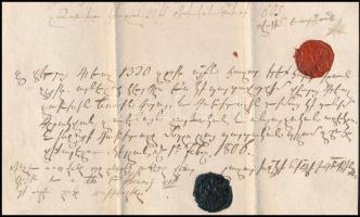 1805-1806 Német nyelvű irat, 2 db viaszpecséttel