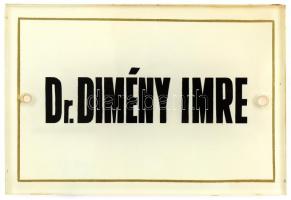 Dimény Imre (1922-2017) földművelésügyi és élelmezésügyi miniszter névtáblája, 8,5×12,5 cm