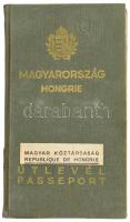 1947 Felülcímkézett magyar útlevél, hiányzó fotóval, svájci, osztrák bejegyzésekkel / Hungarian passport without photo