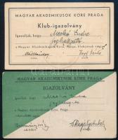 1931-1938 Magyar személy négyféle tanulmányi igazolványa (Prága, Budapest)