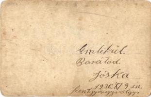 1930 Szentgyörgyvölgy, SHS-CXC magyar-jugoszláv határkő a határőrökkel / Hungarian-Yugoslavian borde...