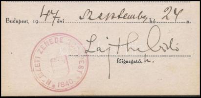 1947 Lajtha (Leitersdorfer) László (1892-1963) zeneszerző, népzenekutató aláírása leckekönyvben