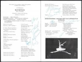 1985 Moszkvai Nagyszínház balettművészei által aláírt programfüzet