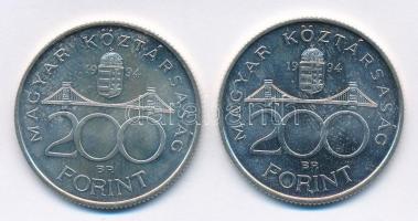 1994. 200Ft Ag "Deák" (2x) T:1,1- Adamo F13.1