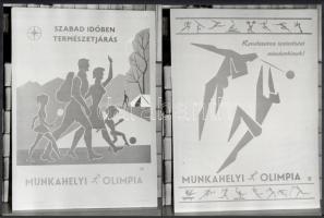 Vegyes sport témájú nyomtatványok és fotók (Minősítő tornaversenyek kötelező gyakorlatai, belépési n...