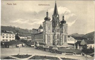 Mariazell, Wallfahrtskirche / church, shops of Franz Egger and Ferdinand Lang