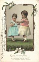 1907 Es trübet Euren goldnen Morgen... / Children art postcard. Serie Mausi No. 976. Floral, Emb. litho (EK)