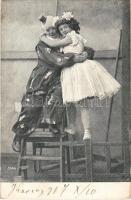 1907 Circus acrobats, clown (EK)