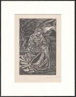Molnár C. Pál (1894-1981): Levétel a keresztről. Fametszet, papír, utólagos jelzéssel, paszpartuban, 16,5×11 cm