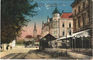 1914 Brassó, Kronstadt, Brasov; Rezső körút, étterem terasza / Rudolfsring / street, restaurant's terrace  (EK)