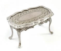 Ezüst(Ag) miniatűr szalonbútor szett (4 db), jelzett (magyar fémjel), nettó: 79,6 g